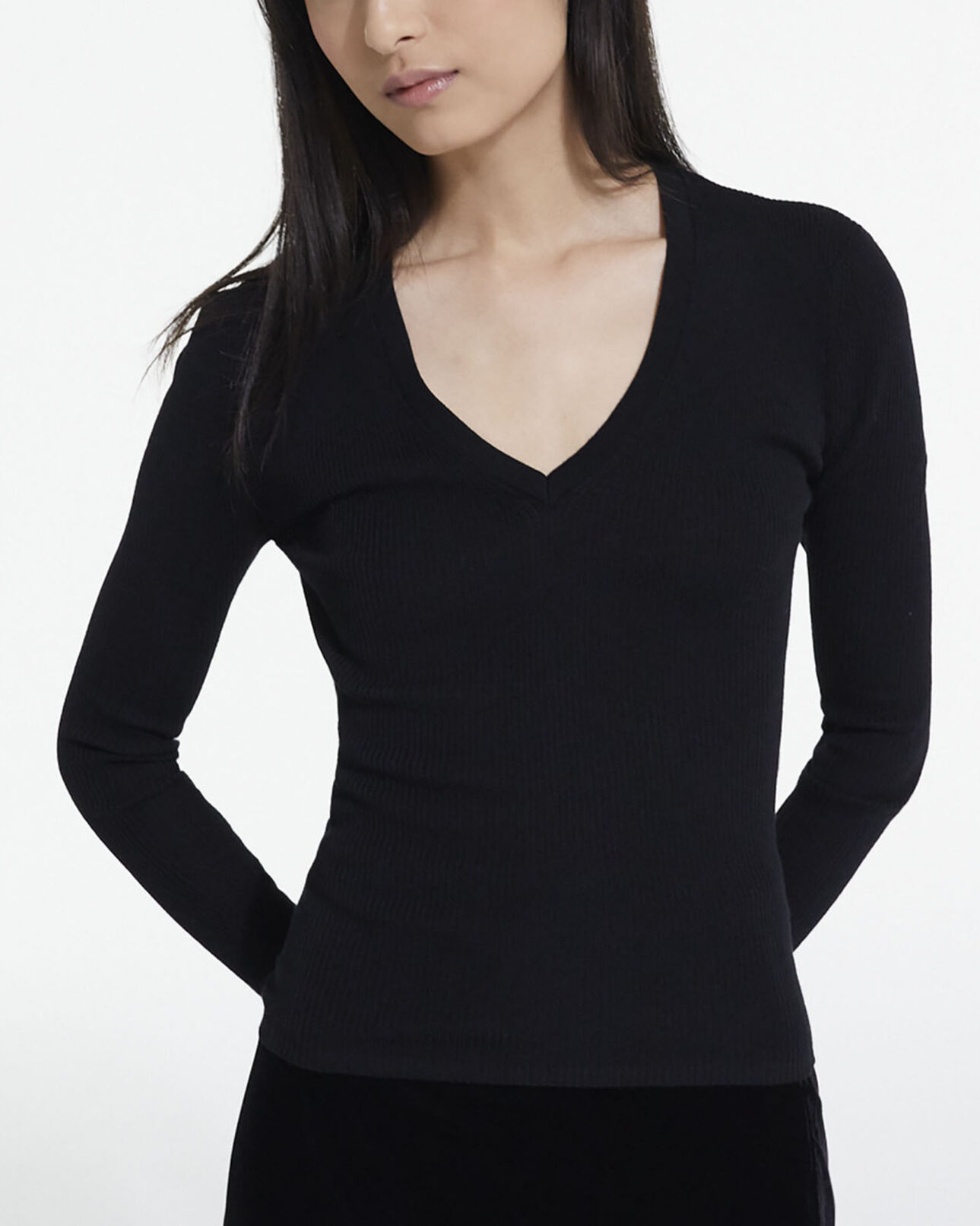The Kooples FEMME BLACK pull en laine noir