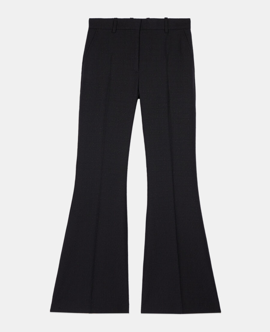 The Kooples FEMME BLACK pantalon tailleur en laine m&eacute;lang&eacute;e noir