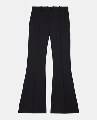 The Kooples FEMME BLACK pantalon tailleur en laine m&eacute;lang&eacute;e noir