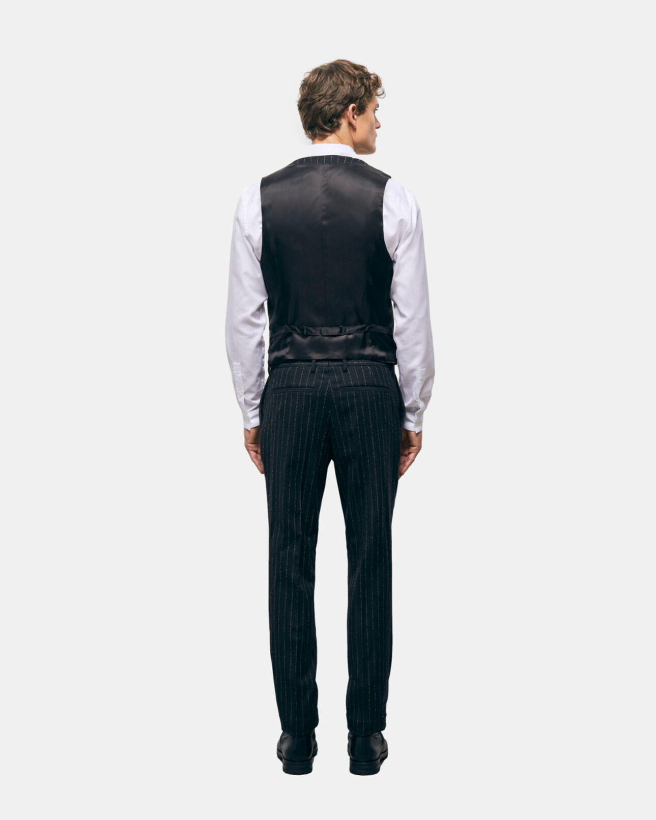 The Kooples H BLACK WHITE striped suit vest