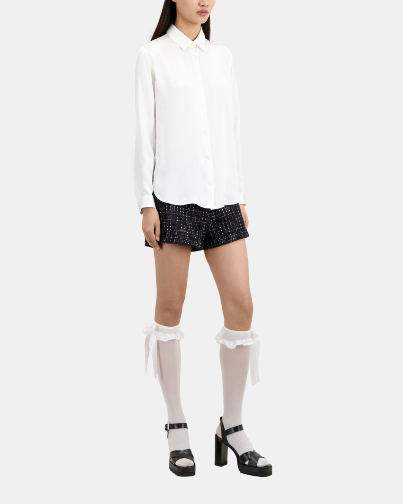 The Kooples DAMEN ECRU ecrufarbenes hemd aus seide
