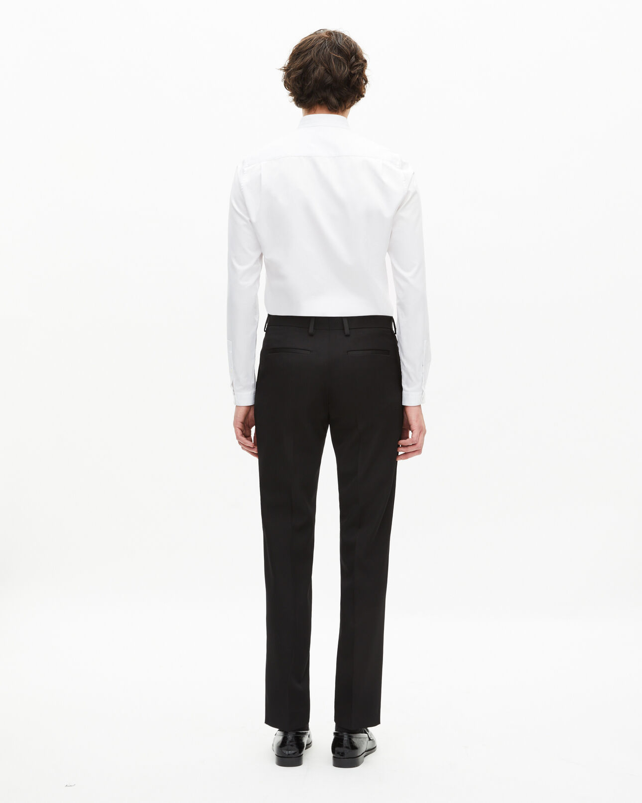 The Kooples MEN BLACK black tuxedo trousers with satin details straight cut