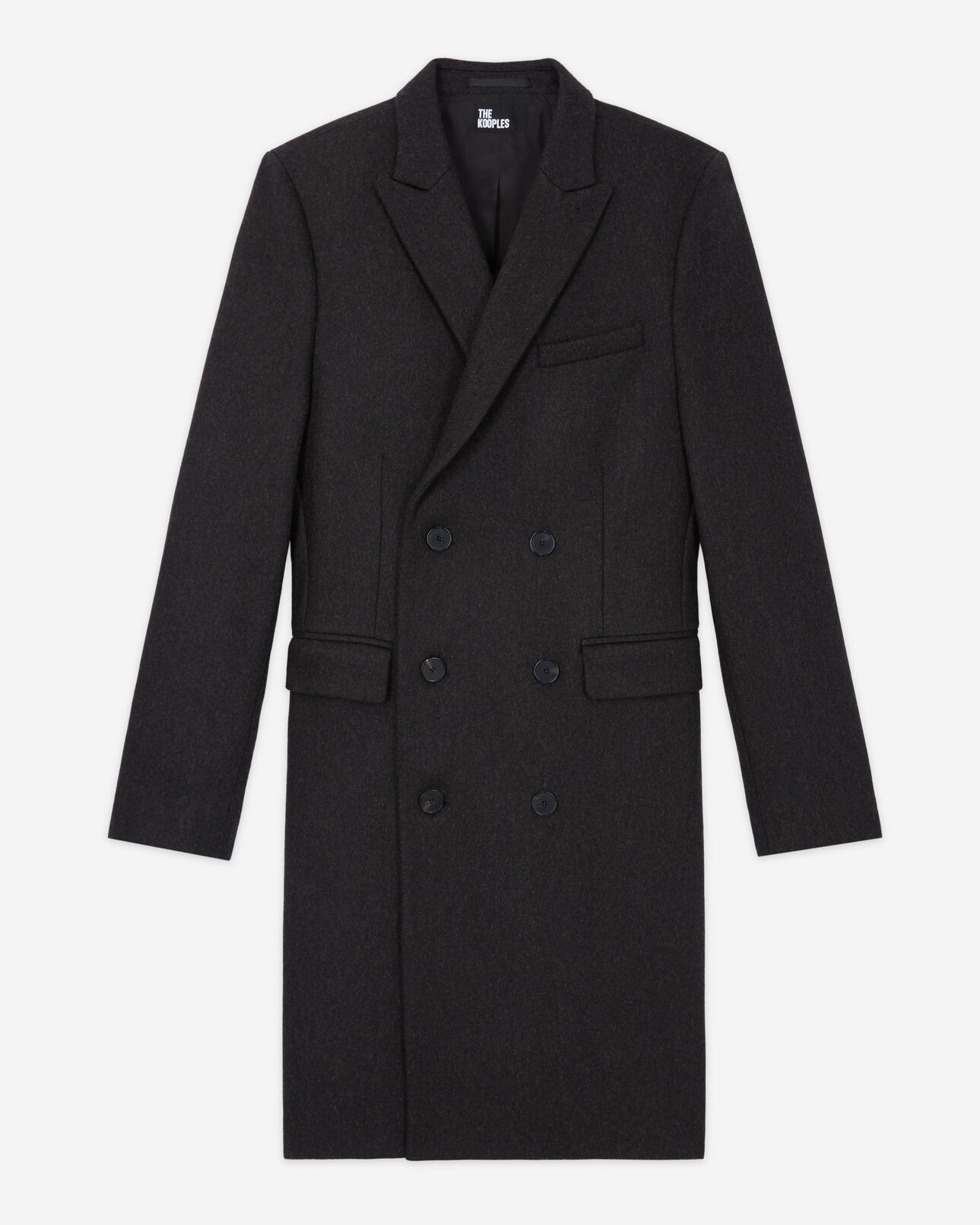 The Kooples MEN GREY long gray wool coat
