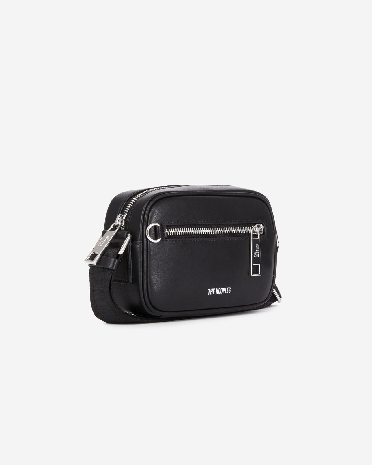 The Kooples HOMME BLACK sac messenger small en cuir noir