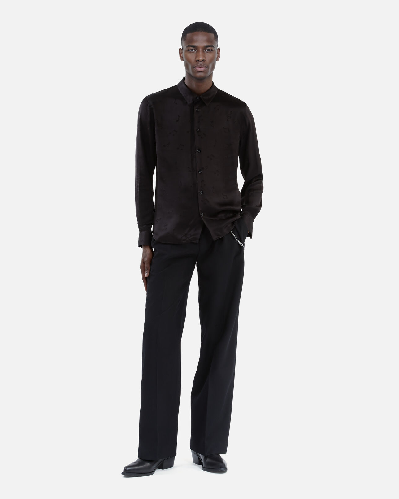 The Kooples HOMME BLACK chemise jacquard musique noire