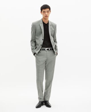 The Kooples HOMME BLACK GREY veste de costume en pied de poule noir et blanc