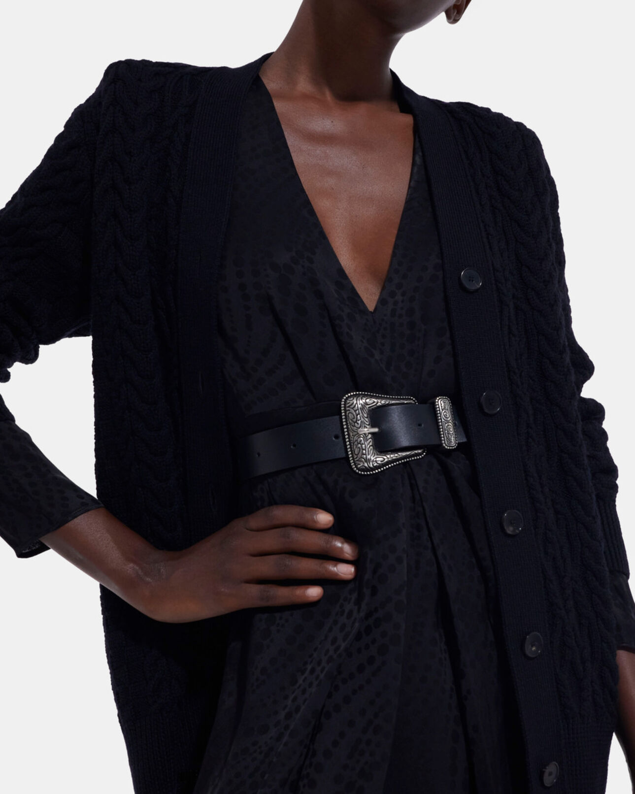 The Kooples FEMME BLACK cardigan en laine noir