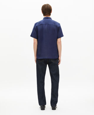 The Kooples H NAVY short-sleeved navy linen shirt