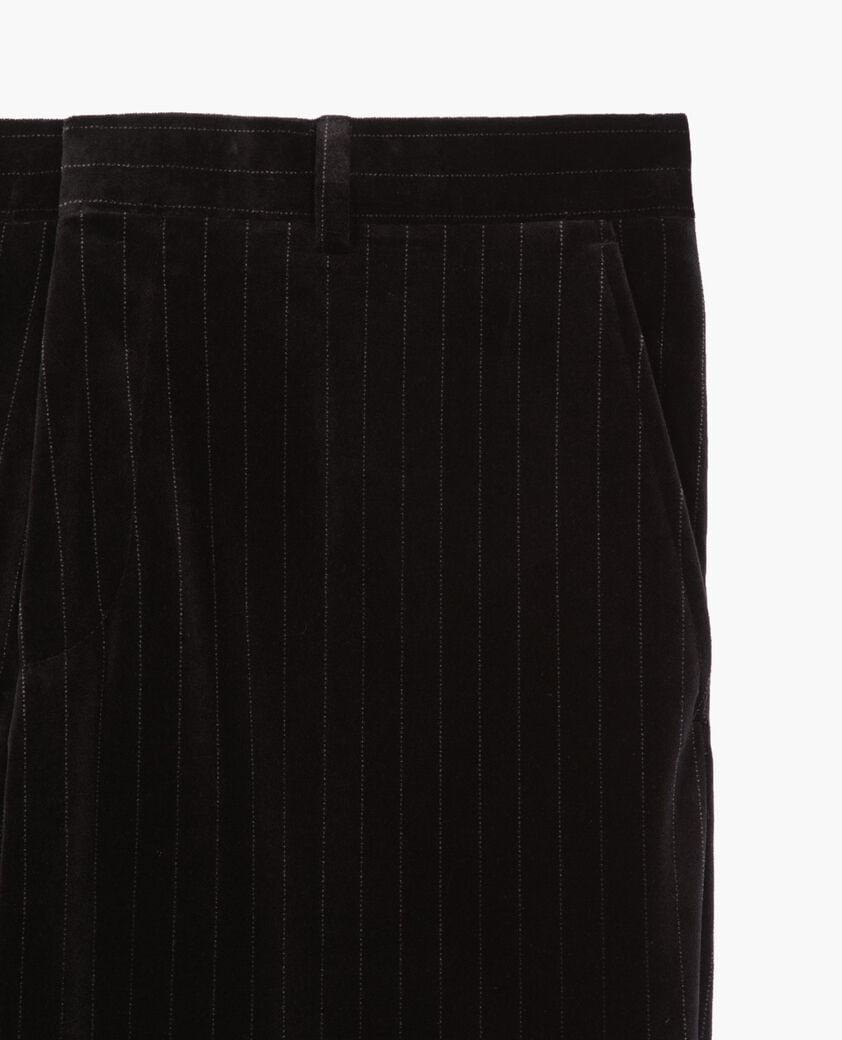 The Kooples HERREN BLACK gerade geschnittene anzughose aus schwarzem samt