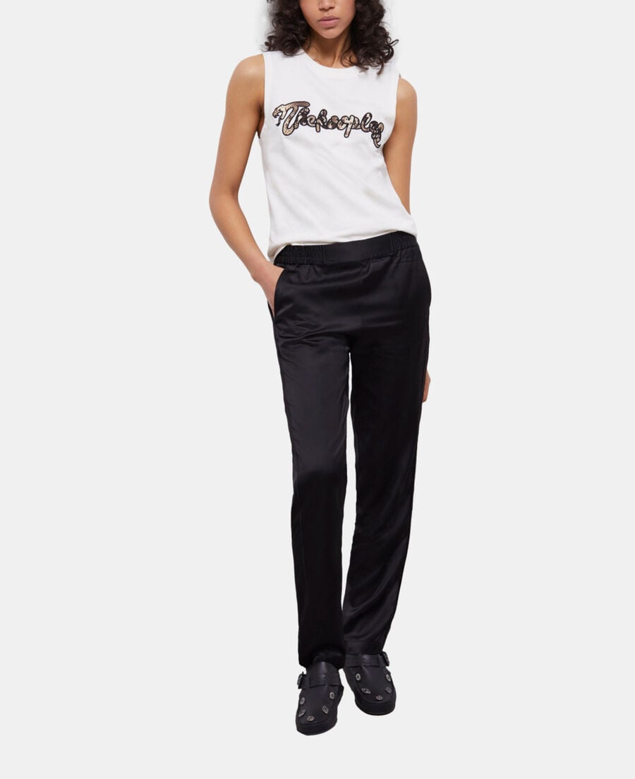 The Kooples WOMEN BLACK black satin joggers