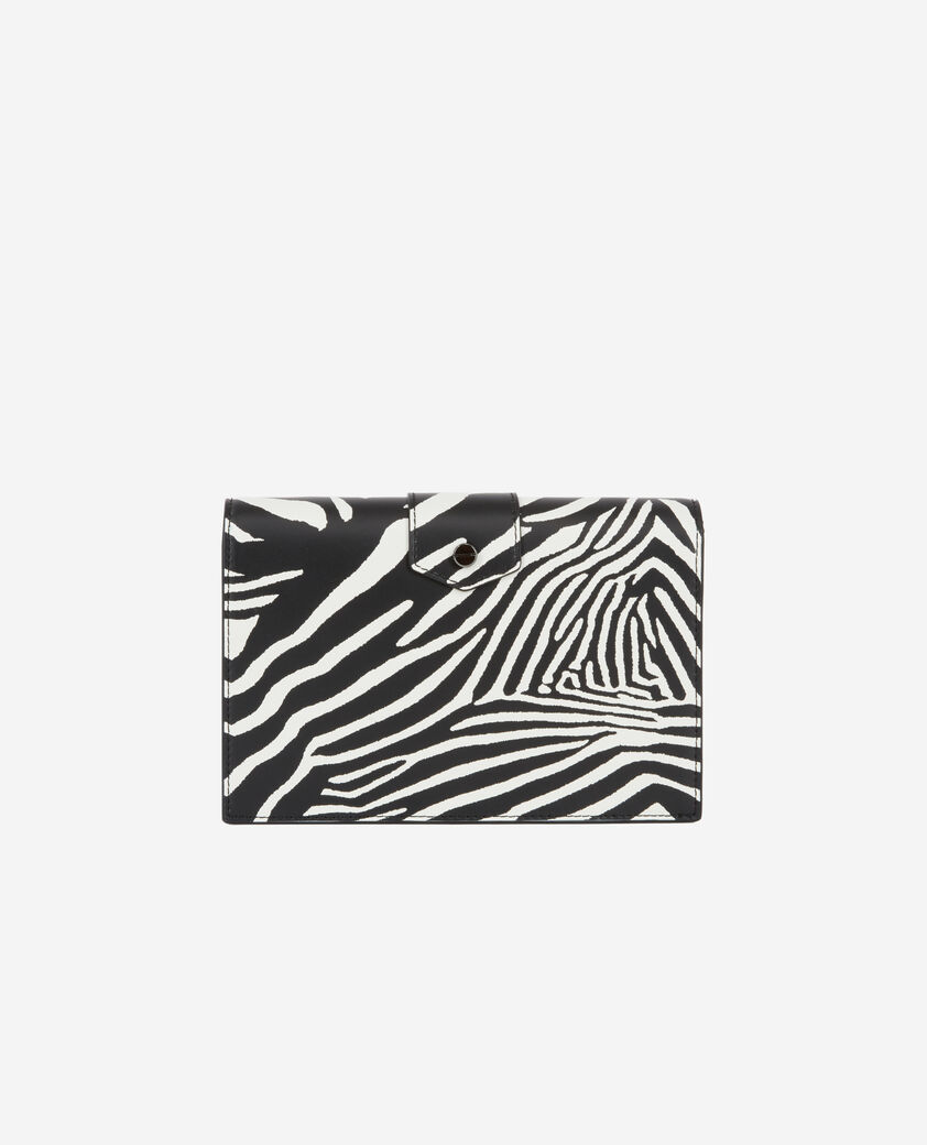 The Kooples WOMEN BLACK / WHITE medium emily zebra-print clutch bag