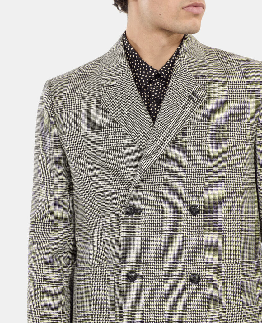 The Kooples HERREN BLACK WHITE schwarz-wei&szlig;e anzugjacke hahnentrittmuster