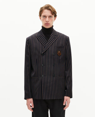 The Kooples MEN BLUE-WHITE-RED navy striped double-breasted jacket