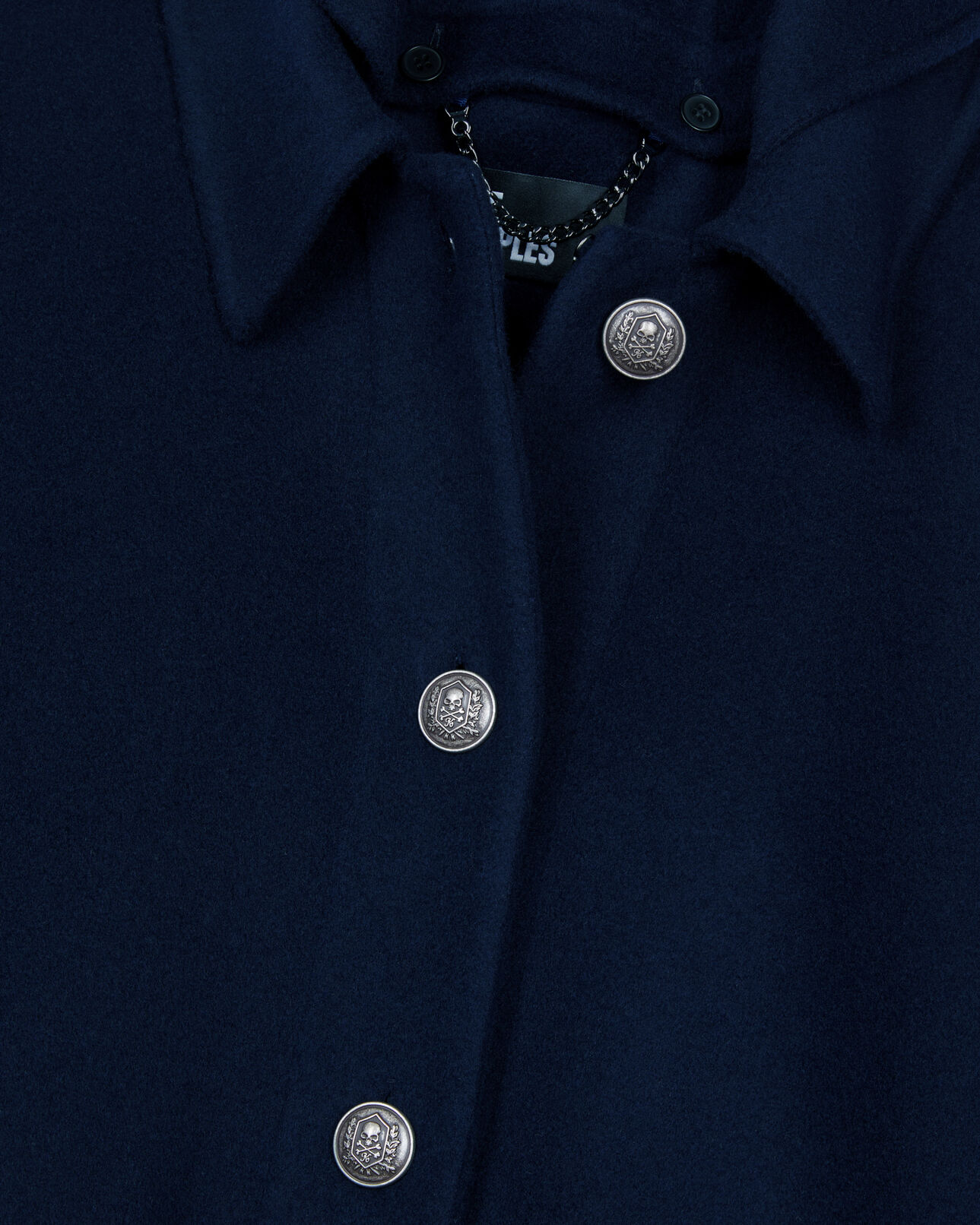 The Kooples FEMME NAVY cape longue à capuche en laine mélangée bleu marine