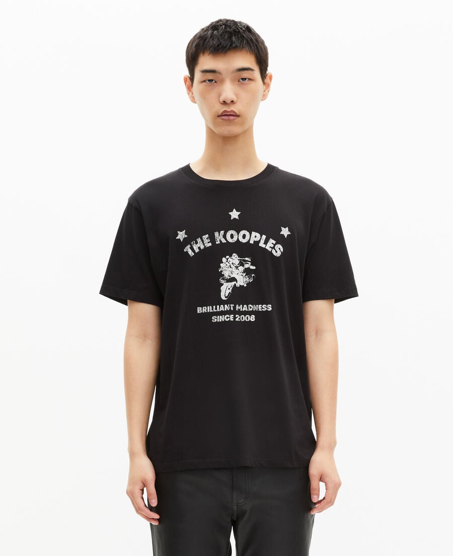 The Kooples HERREN BLACK t-shirt mit schwarzem siebdruck