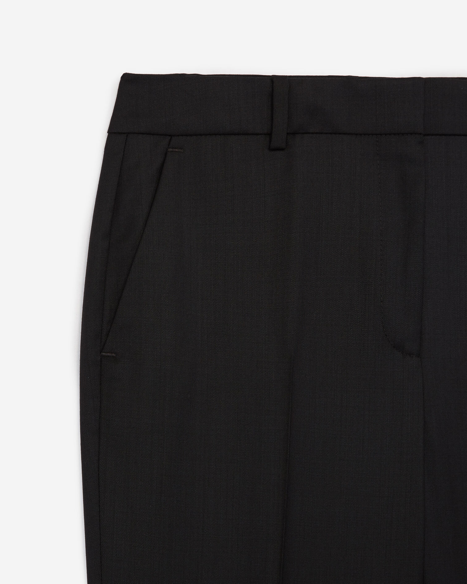 Pantalon fluide noir tailleur laine, BLACK, hi-res image number null