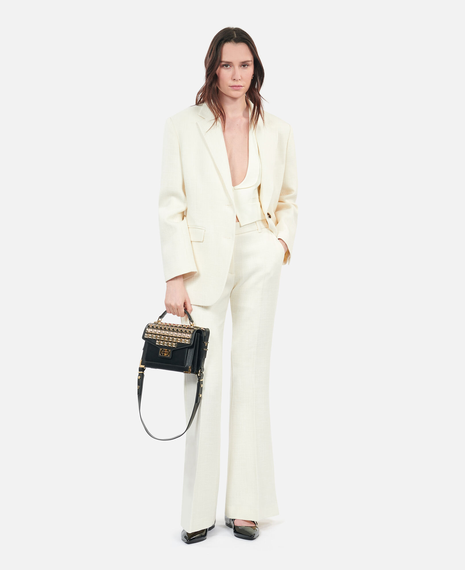 The Kooples FEMME ECRU veste tailleur en laine écrue