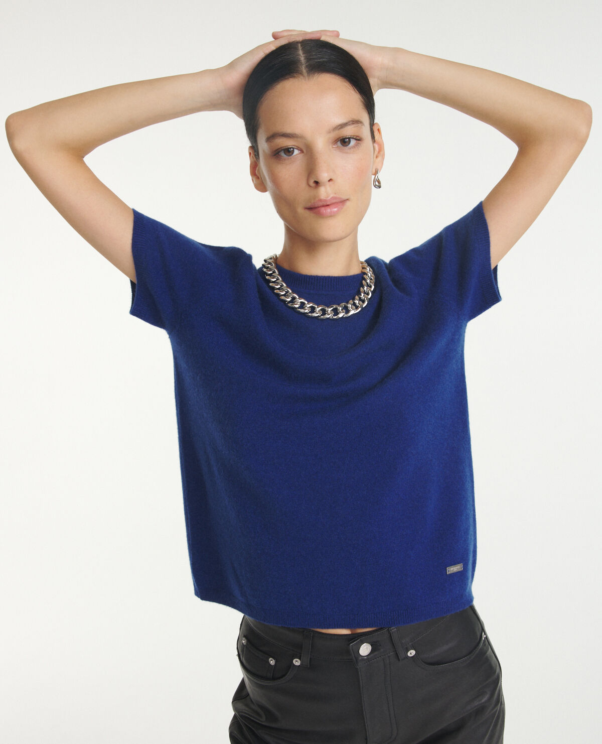 Short sleeve cashmere sweater clearance
