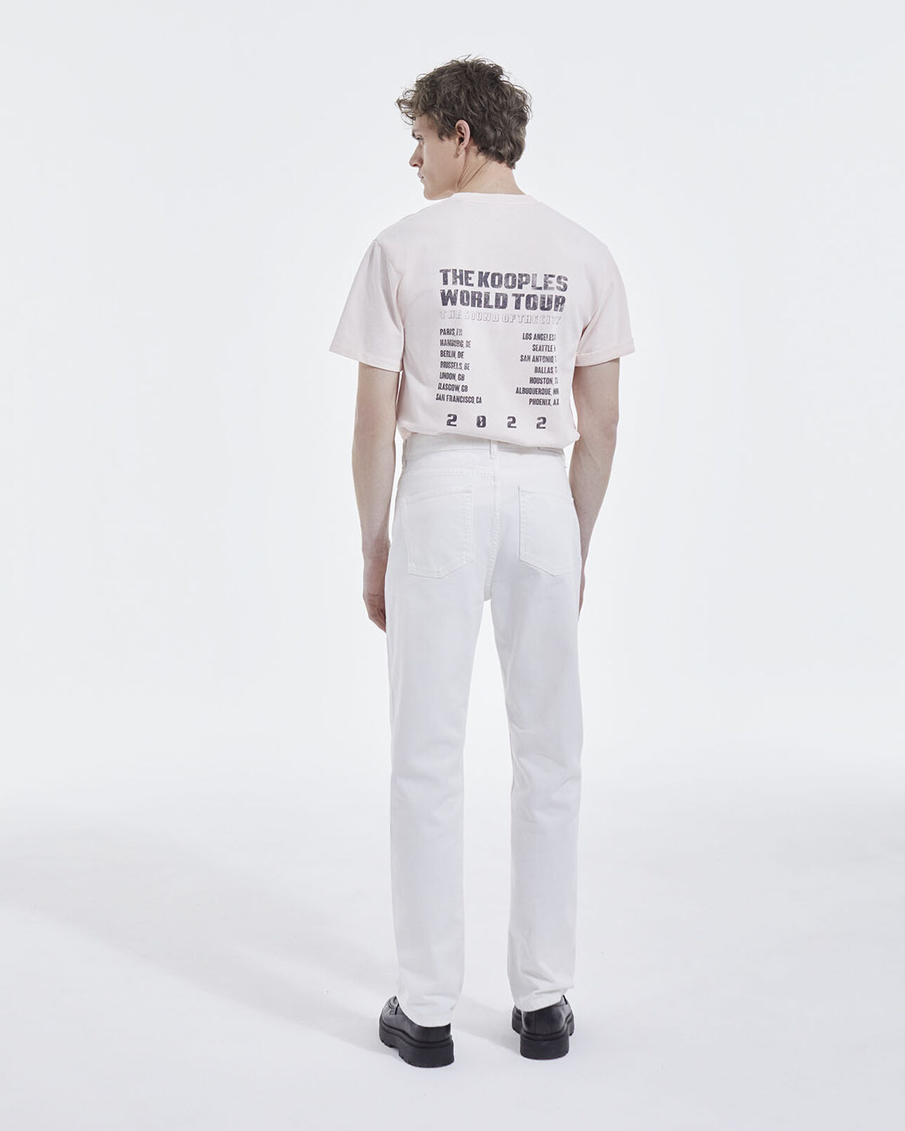 The Kooples MEN PINK pink cotton t-shirt with the kooples logo