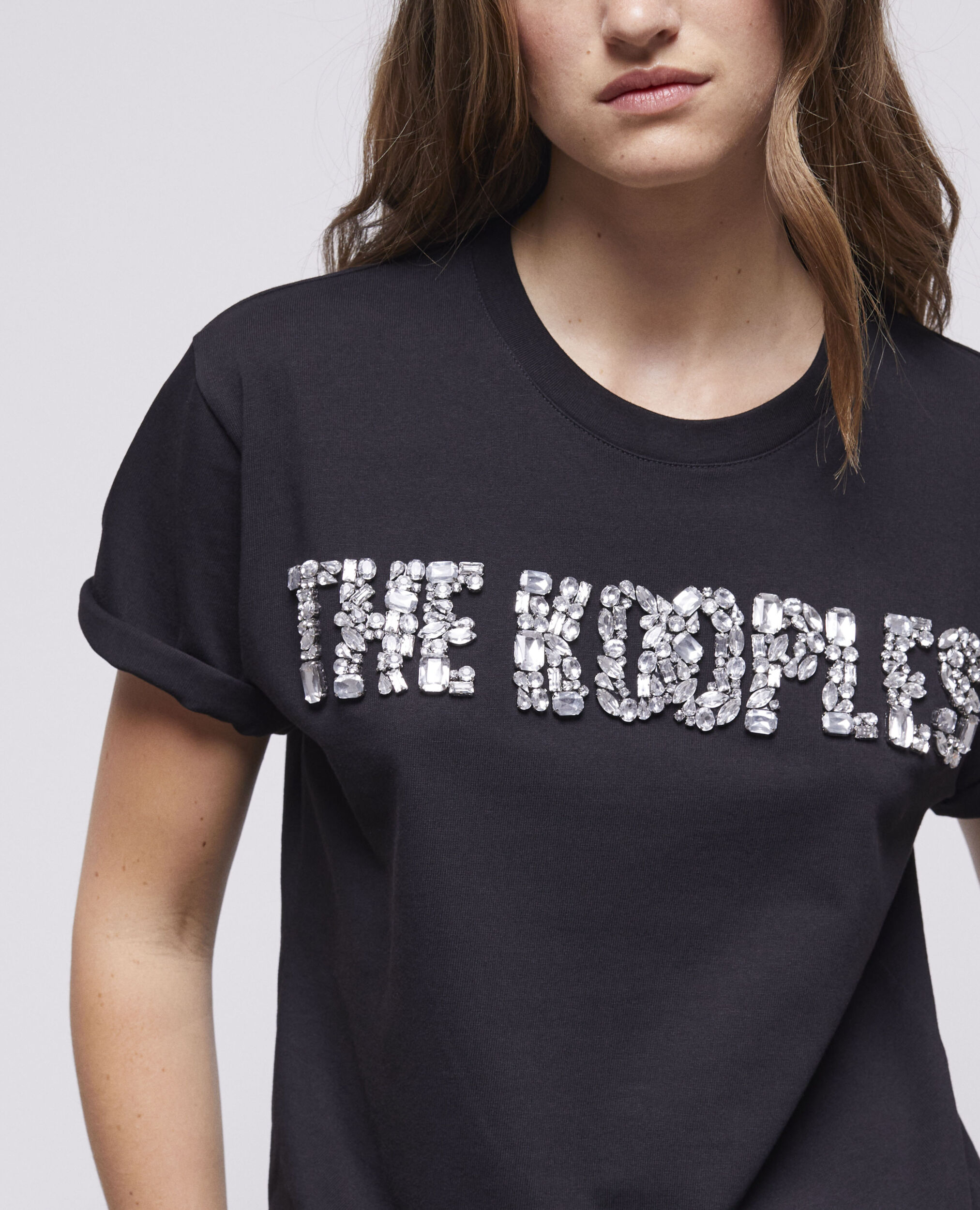 T-Shirt Damen mit The Kooples Logo, BLACK, hi-res image number null