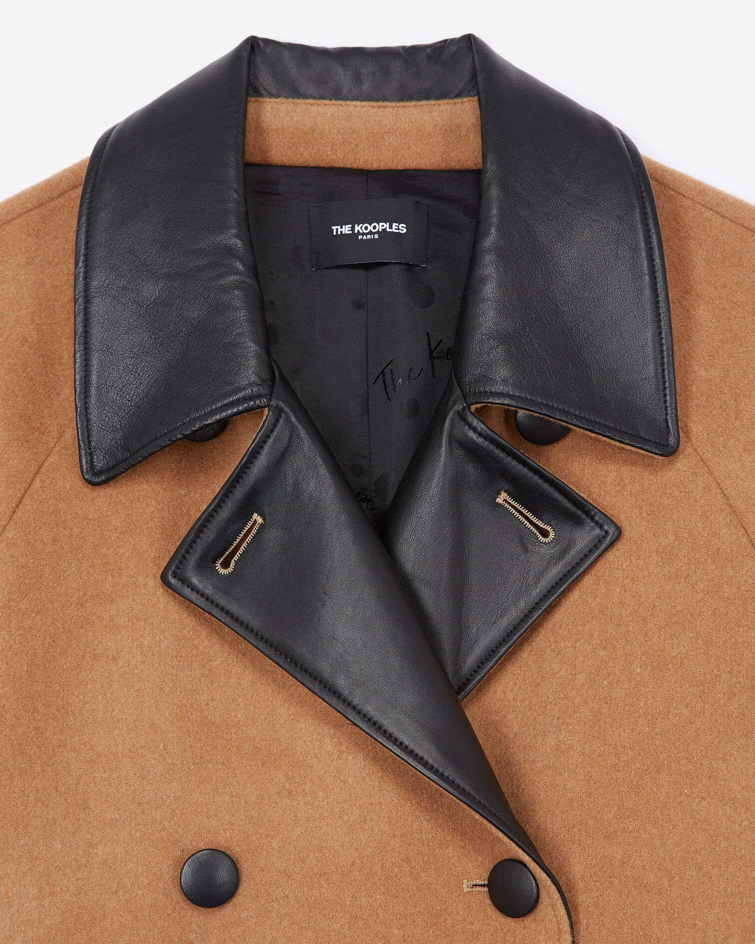 Wollmantel beige Trenchcoat-Stil, CAMEL, hi-res image number null