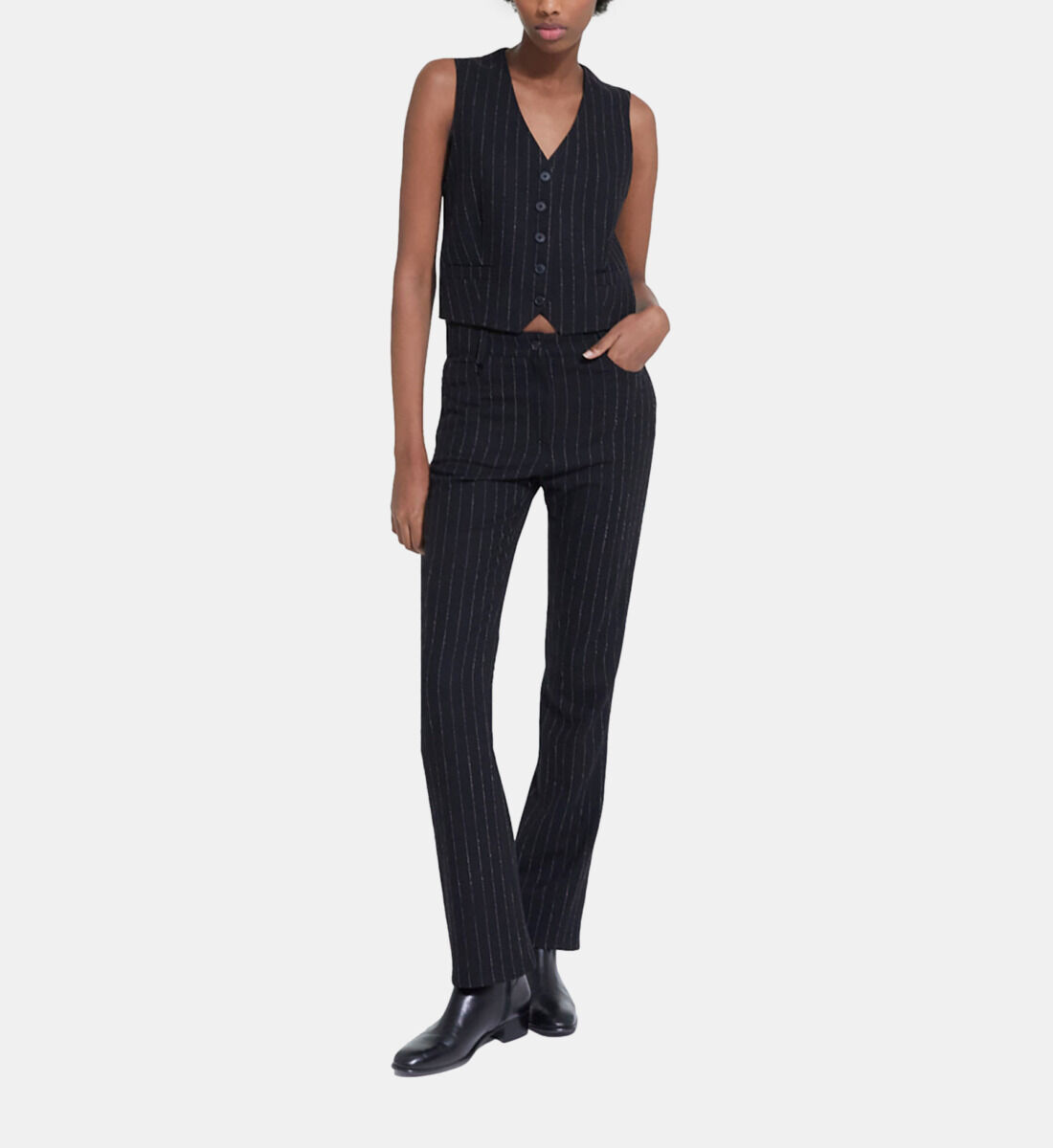 Striped wool suit vest