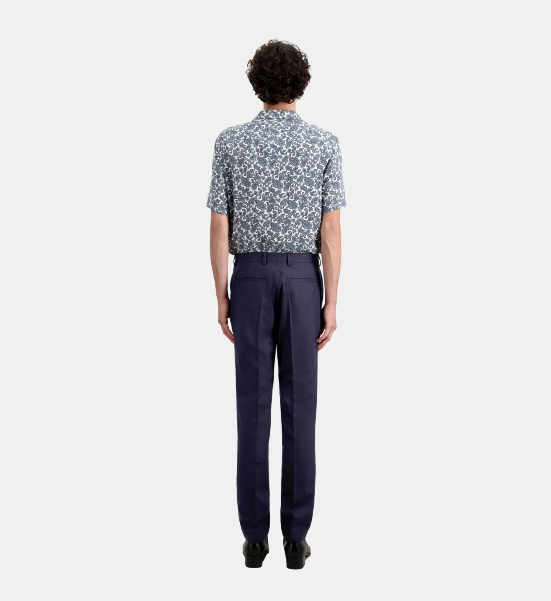 Blue navy flannel suit trousers