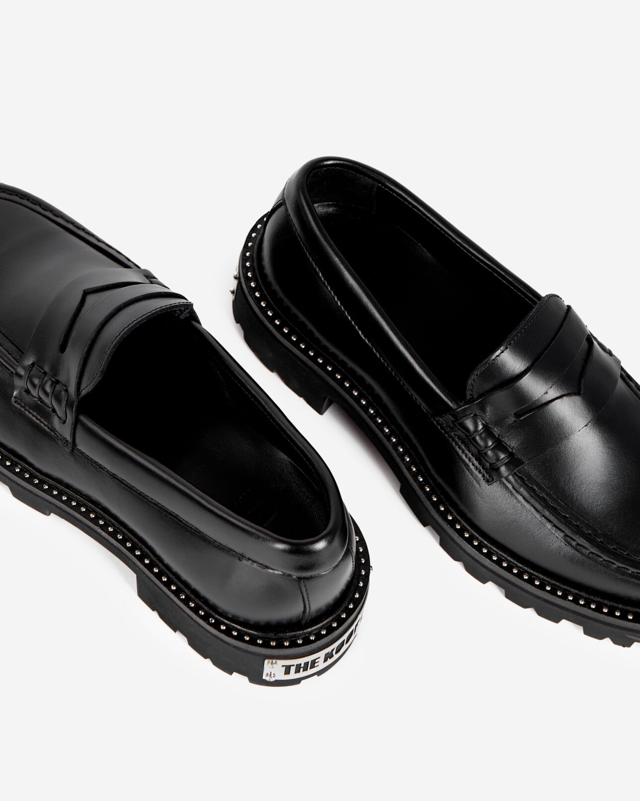 The Kooples WOMEN BLACK black leather loafers