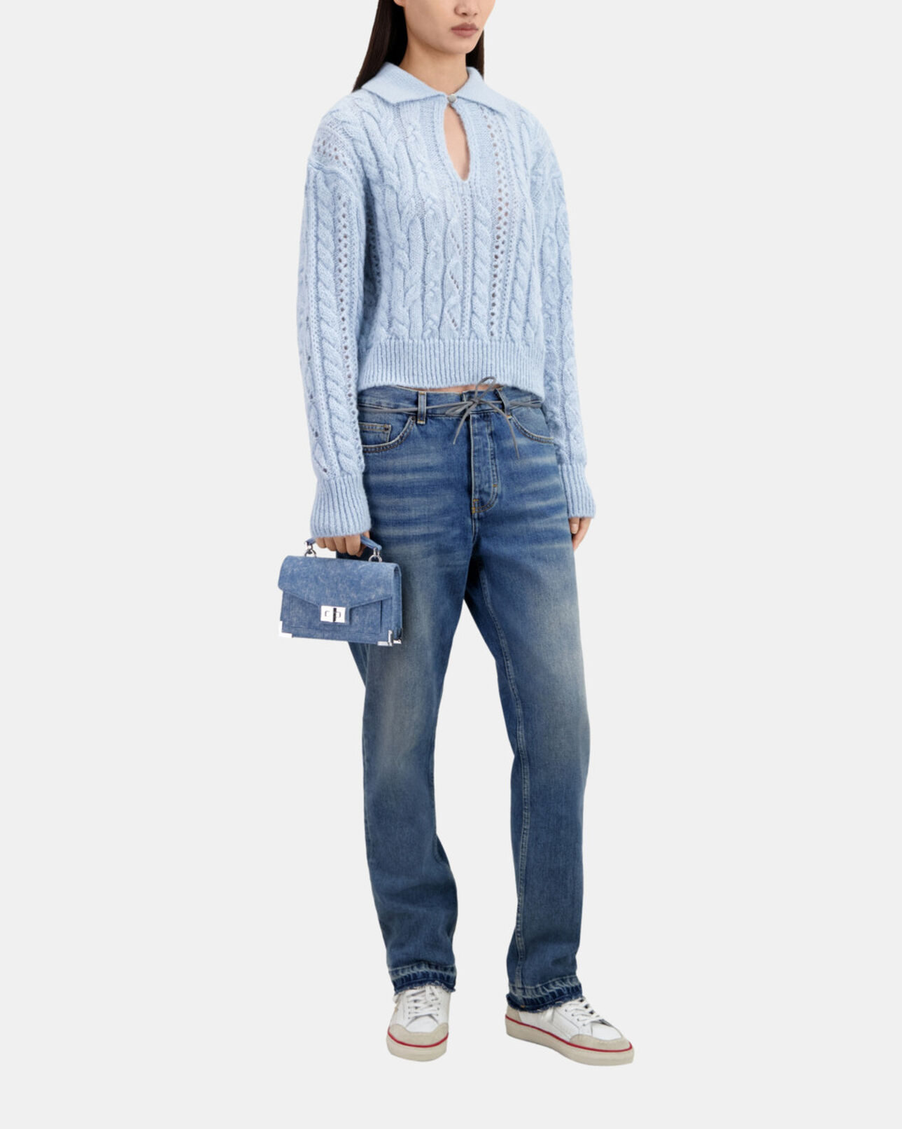 The Kooples FEMME BLUE pull en laine mélangée bleu ciel