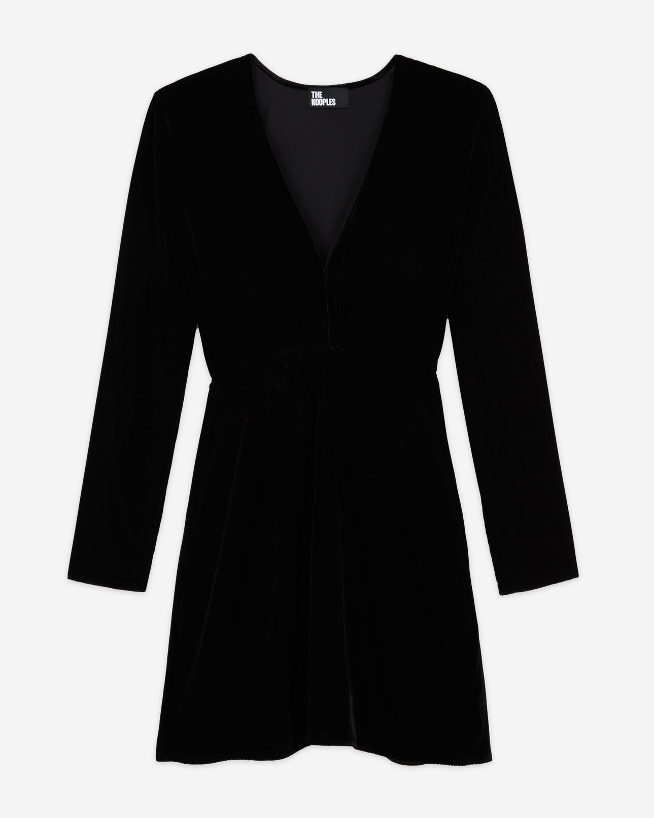 The Kooples WOMEN BLACK short black velvet dress