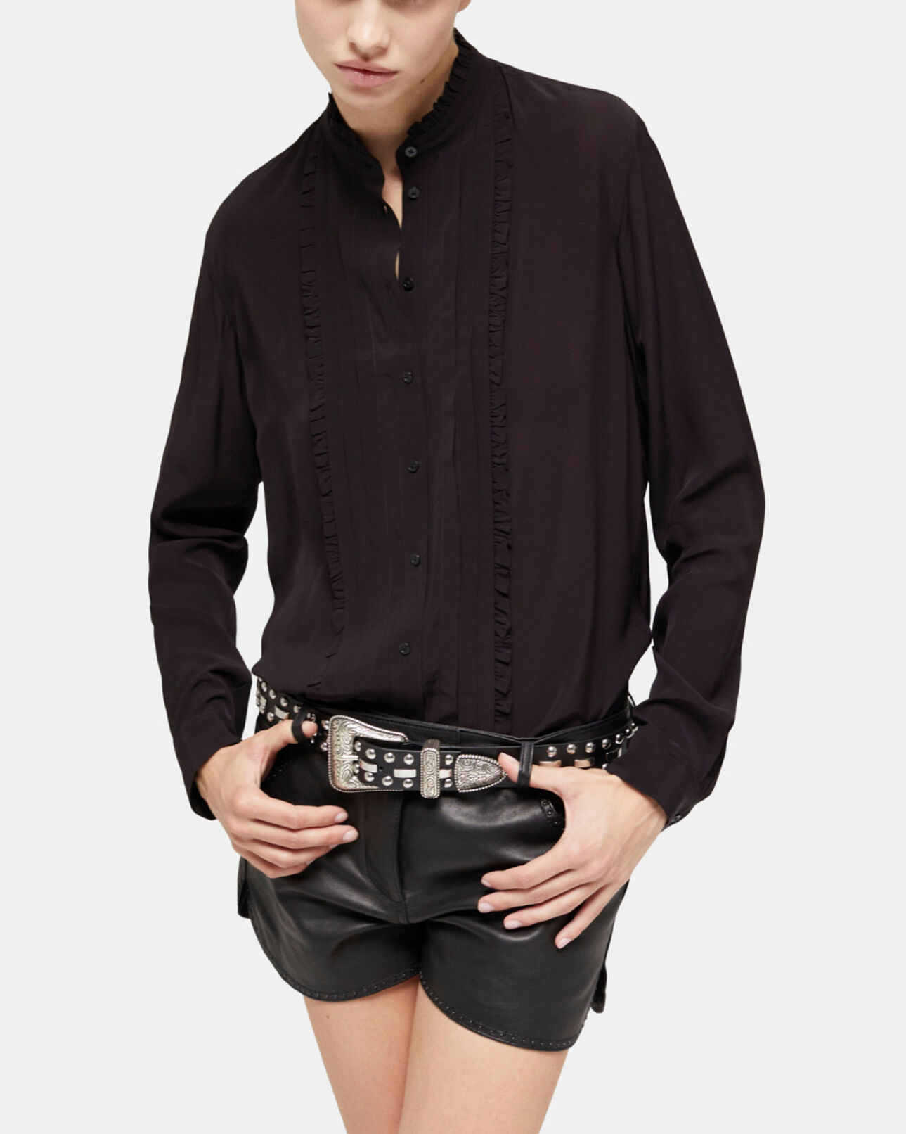The Kooples WOMEN BLACK black flowing shirt