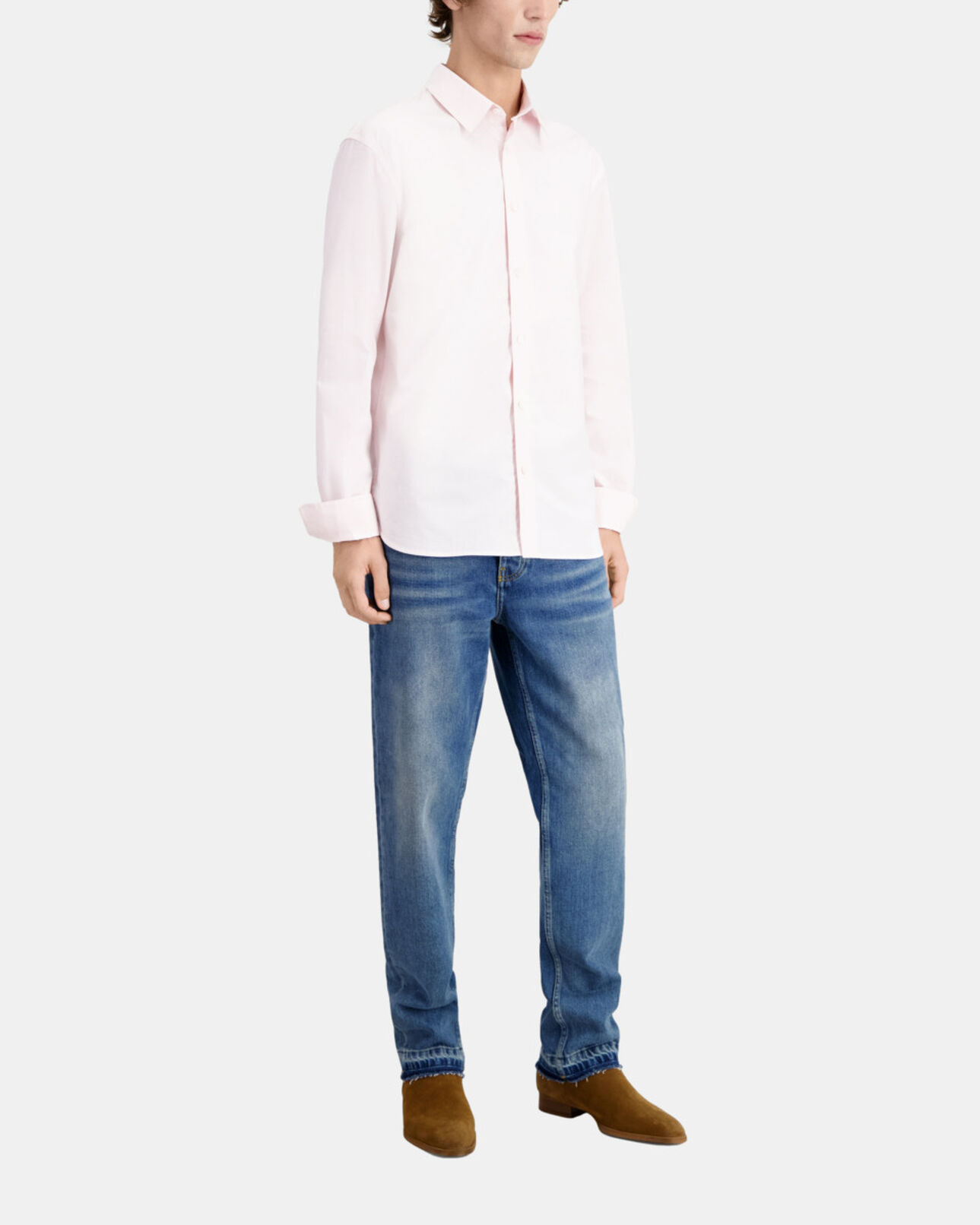 The Kooples HERREN PASTEL PINK rosa hemd aus popeline