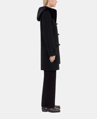The Kooples FEMME BLACK caban à capuche noir