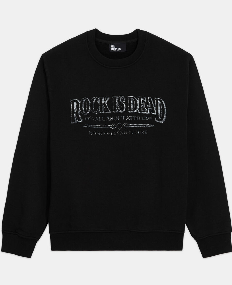 black sweatshirt with screen print