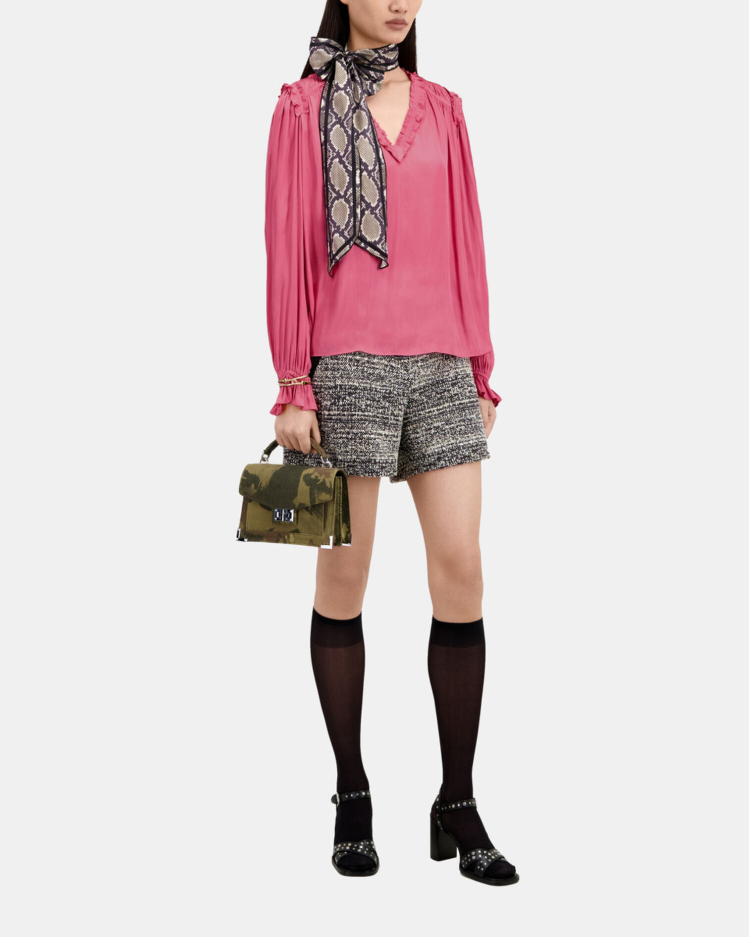 Pink top with shirring, PINK, hi-res image number null