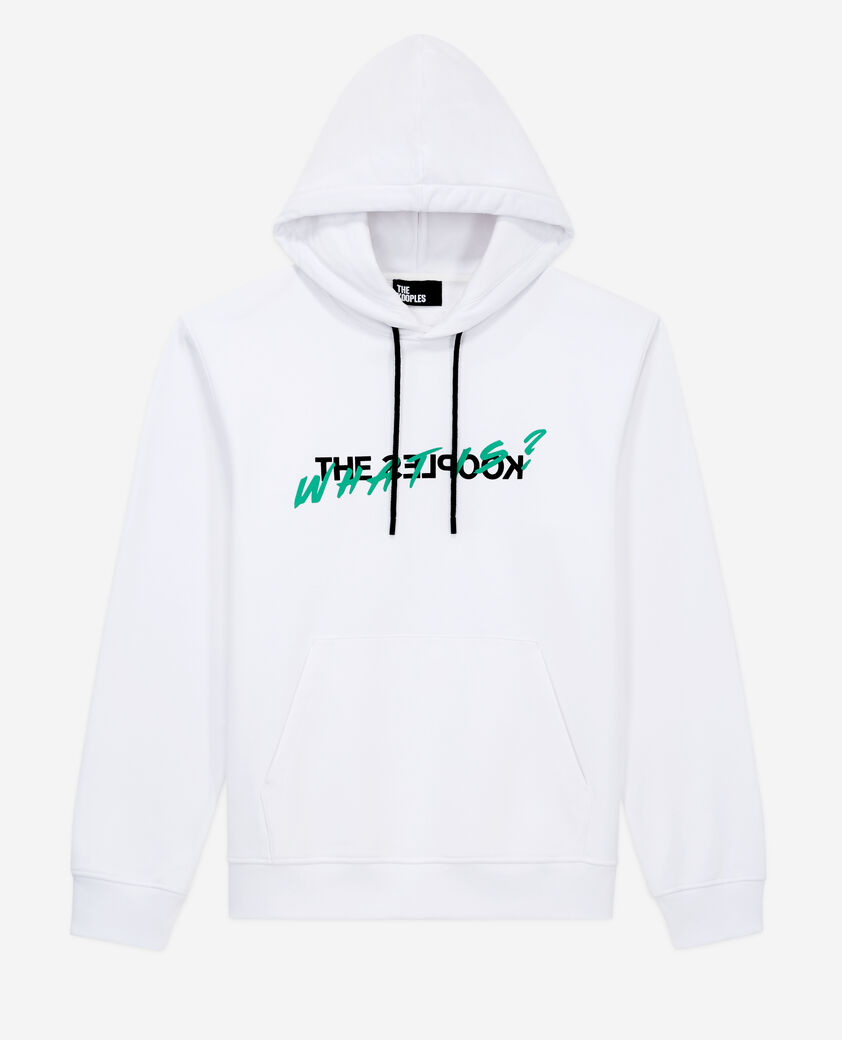 The Kooples HERREN WHITE weißes sweatshirt mit „what is“-schriftzug