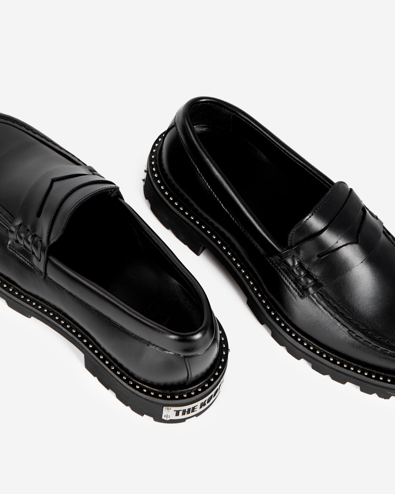 The Kooples WOMEN BLACK black leather loafers