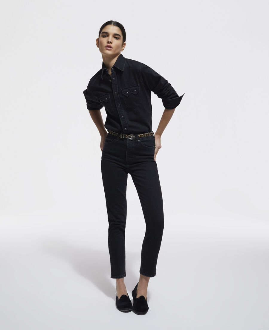 black denim shirt