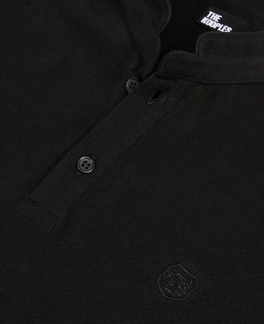 The Kooples HOMME BLACK polo en coton piqué noir