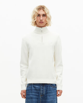 The Kooples HOMME ECRU pull col camionneur en laine double face &eacute;cru