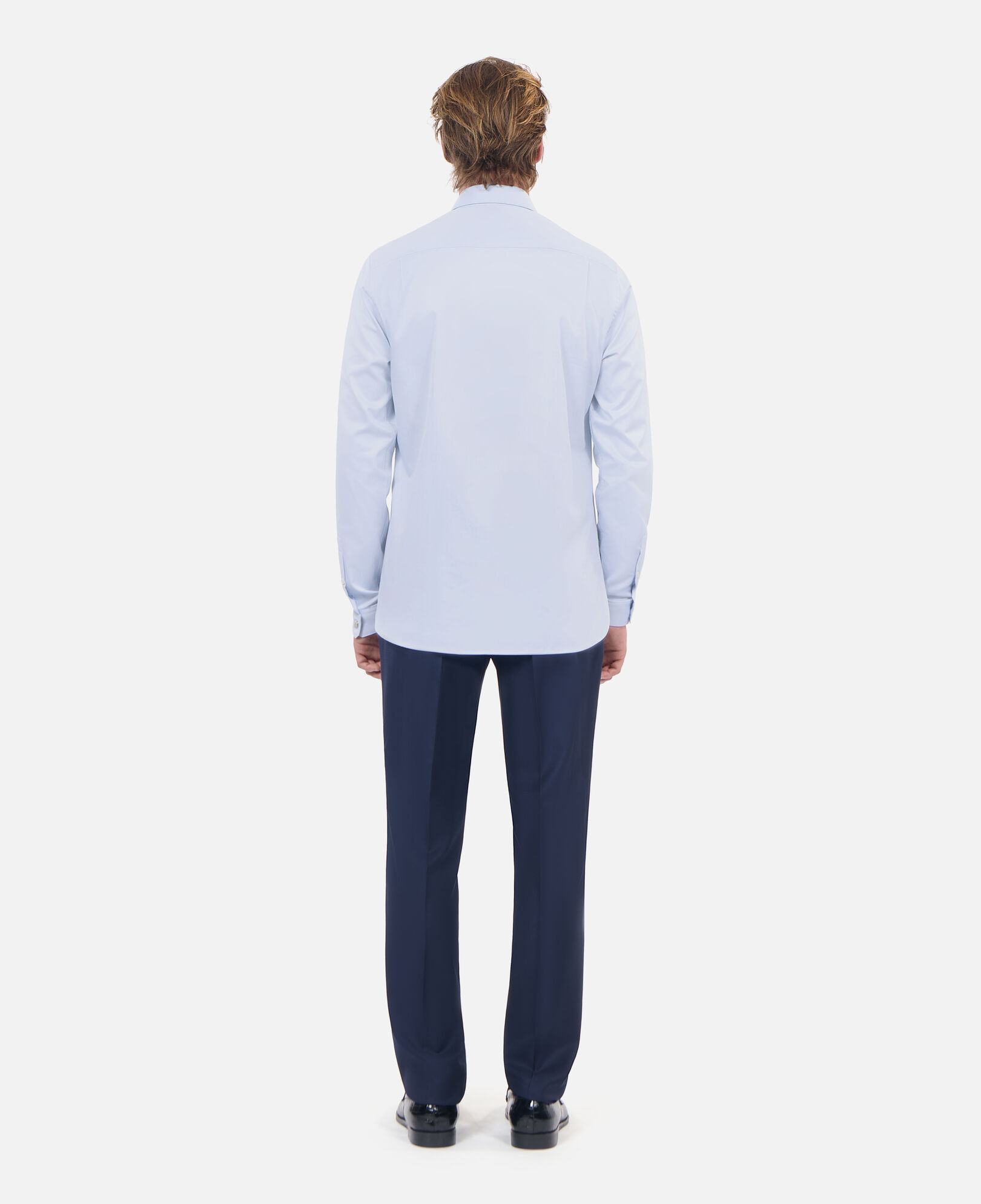 The Kooples MEN LIGHT BLUE sky blue cotton shirt with classic collar