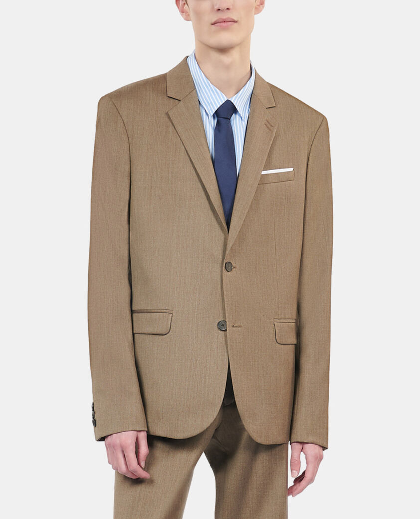 The Kooples HOMME BROWN veste de costume en laine marron clair