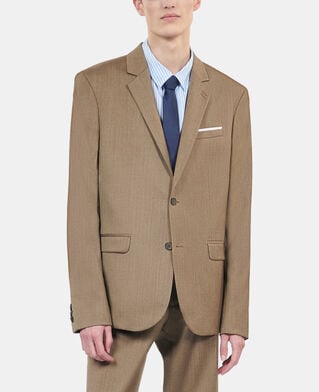 The Kooples HOMME BROWN veste de costume en laine marron clair