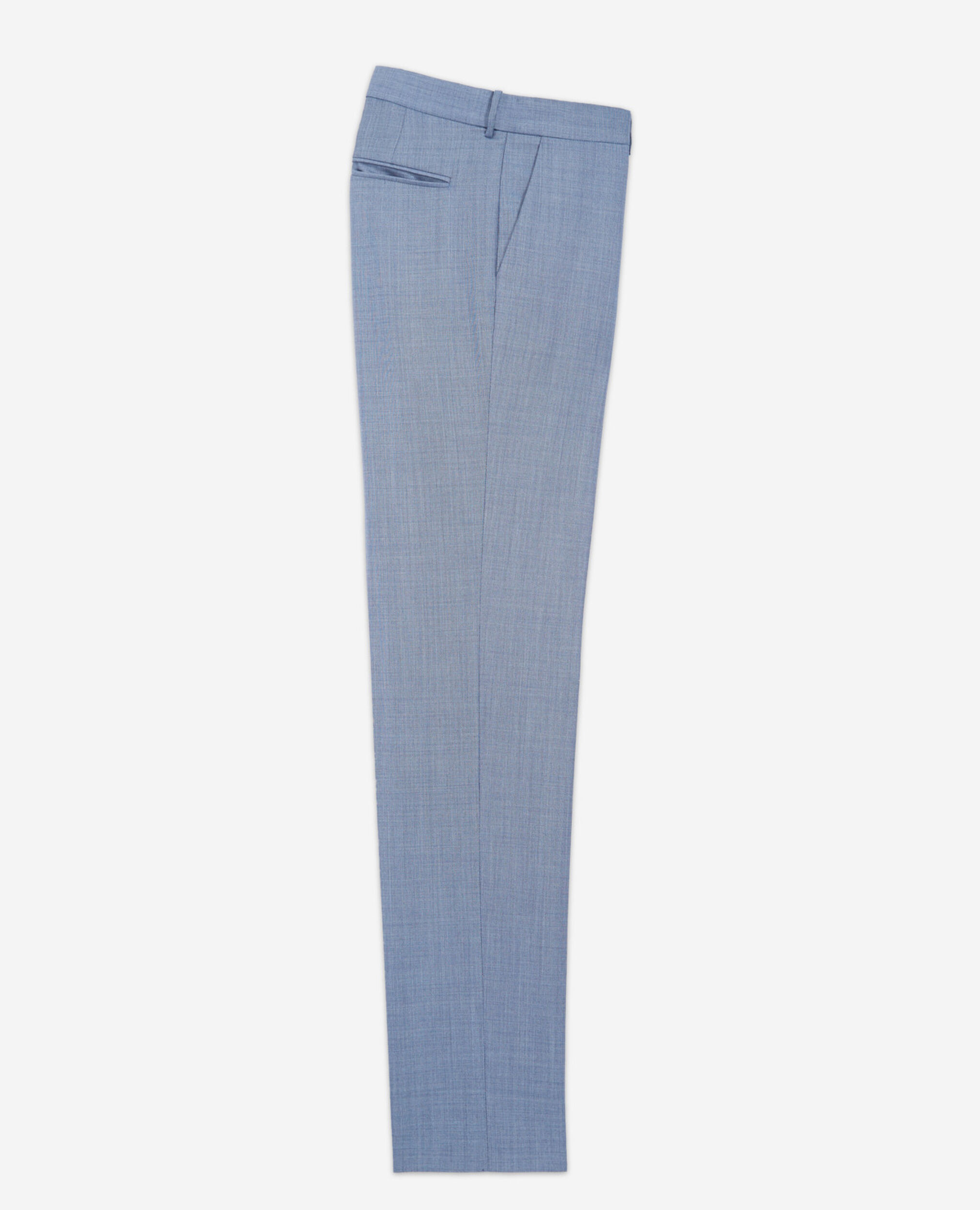 Fitted light blue wool suit pants, SKY, hi-res image number null