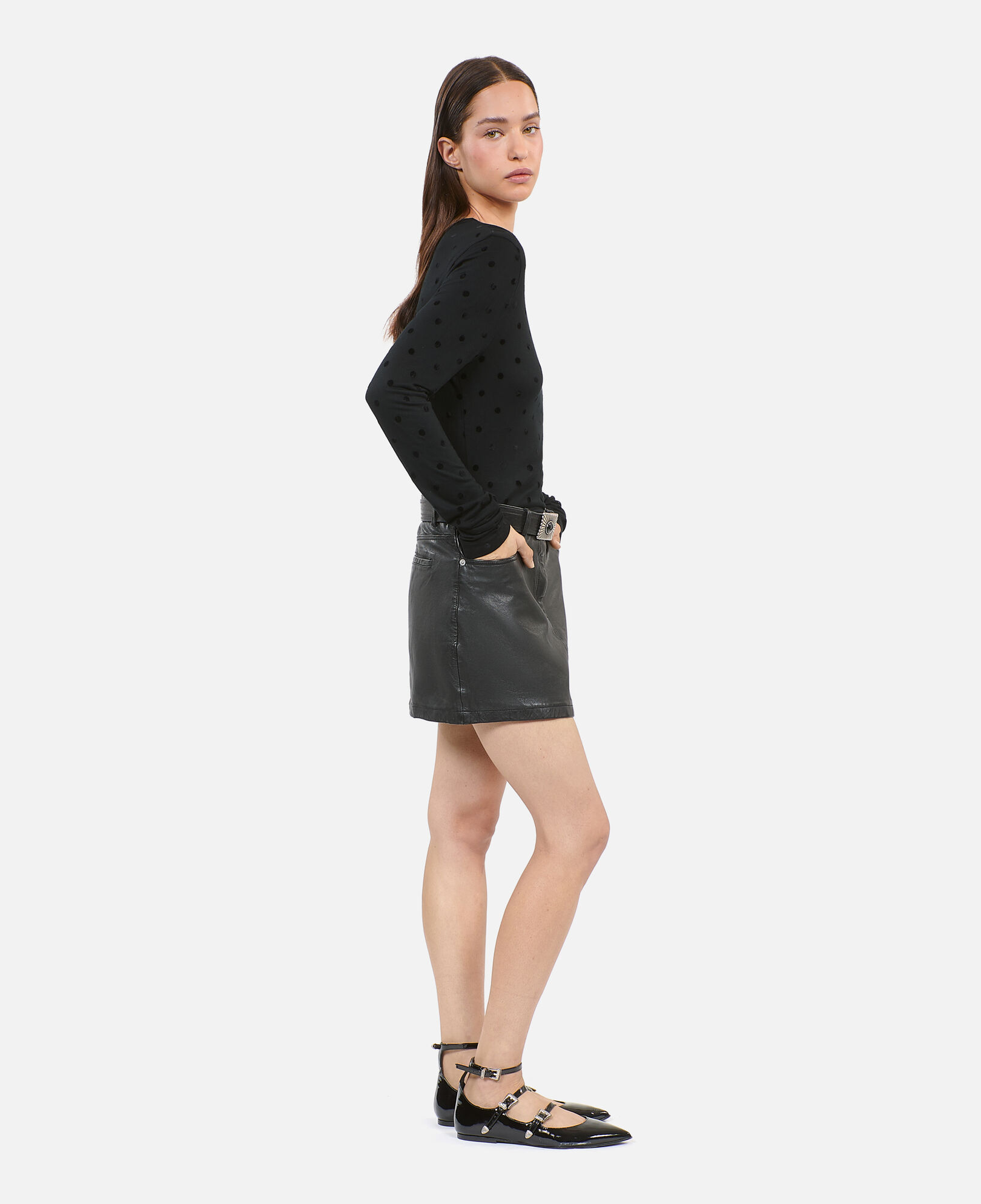 The Kooples WOMEN BLACK black long-sleeved t-shirt