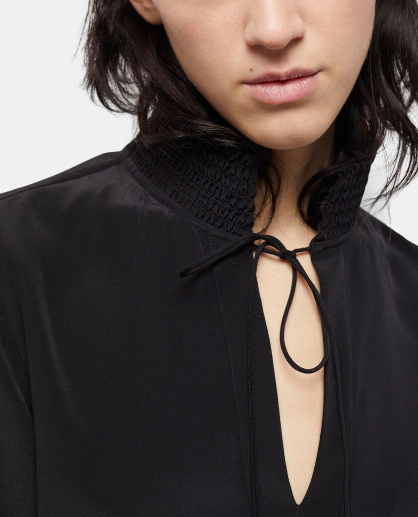 The Kooples FEMME BLACK blouse en soie noire