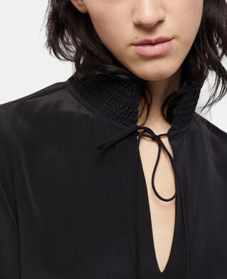The Kooples FEMME BLACK blouse en soie noire