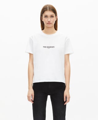 The Kooples DAMEN WHITE weißes t-shirt mit logo für damen