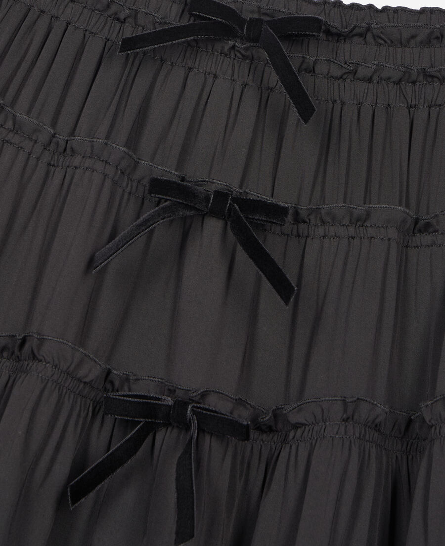 The Kooples DAMEN BLACK kurzer, schwarzer rock mit schleifen