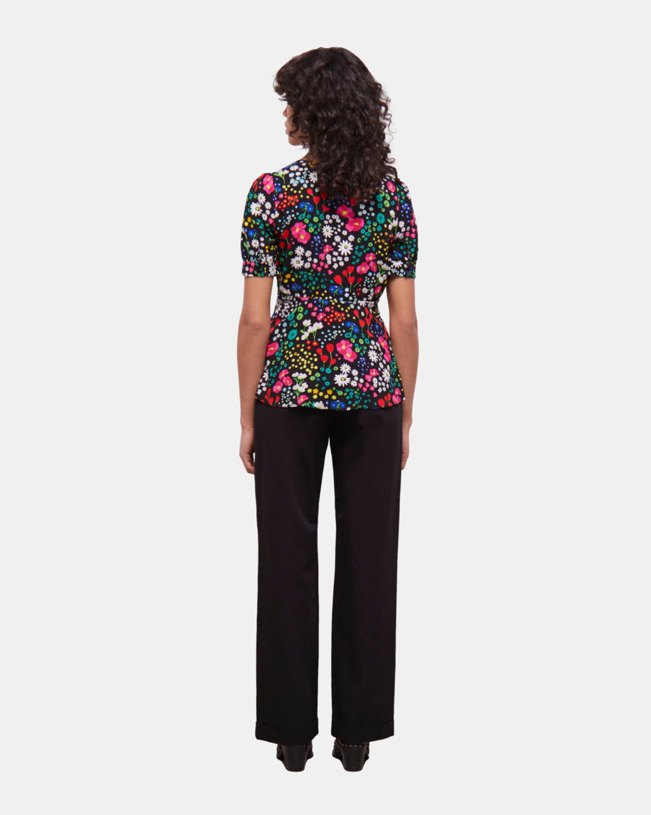 The Kooples FEMME MULTICOLOR top imprimé avec boutonnage